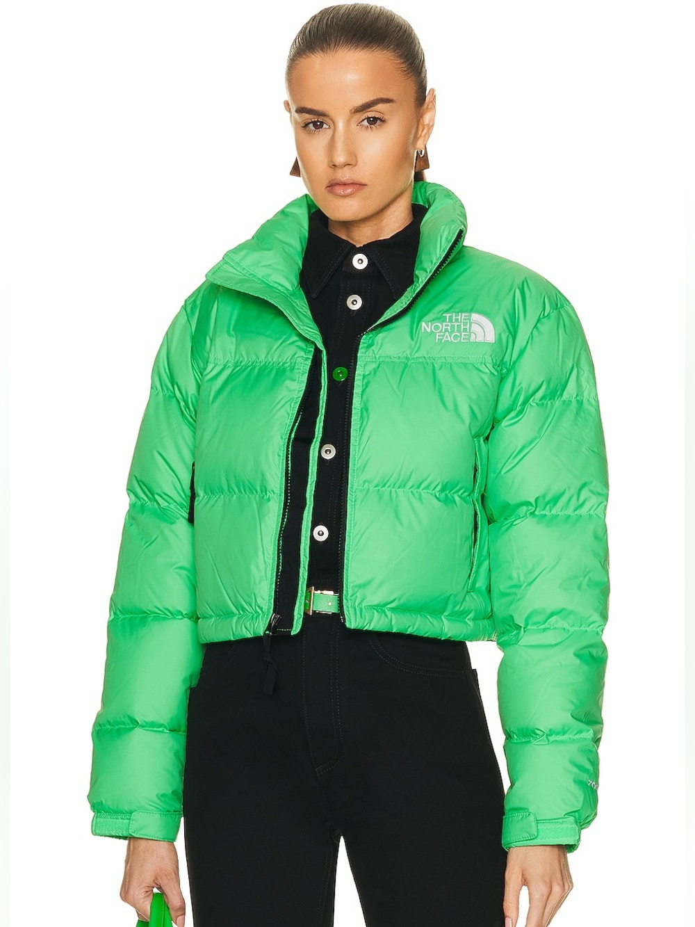 The North Face Nuptse Cropped Down Fill Jacket Chlorophyll Green Medium Women’s